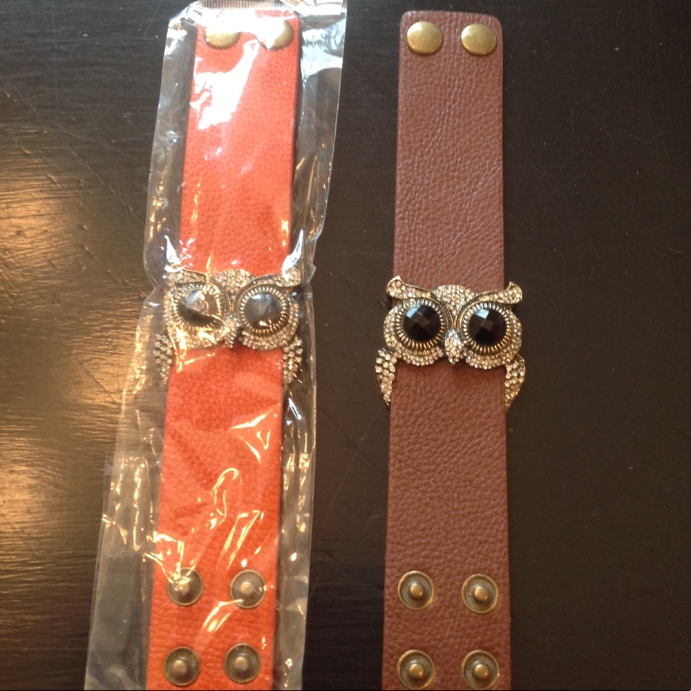 Owl leather bracelet